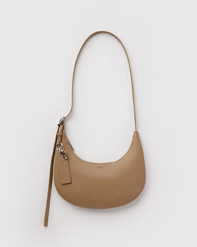 Small Recycled Leather Flat Crescent O1