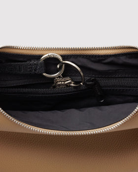 Small Recycled Leather Flat Crescent O1
