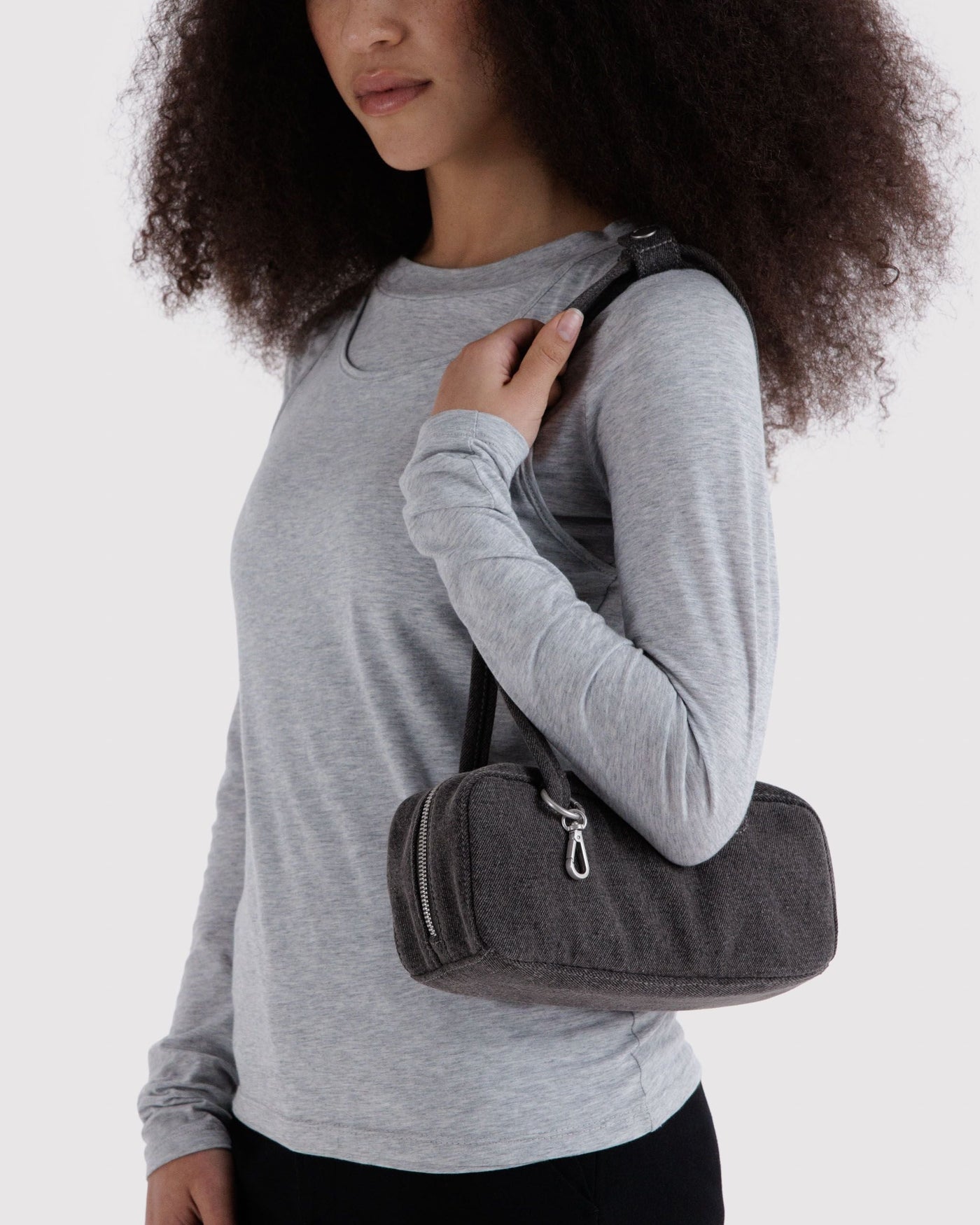 Small Denim Bowler Bag T5