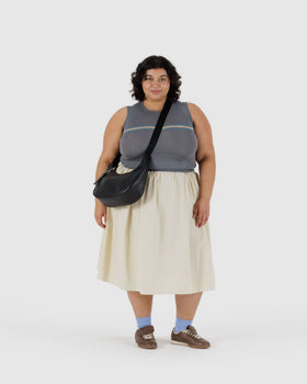 Medium Recycled Leather Crescent Bag N9