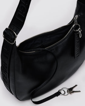 Medium Recycled Leather Crescent Bag U8