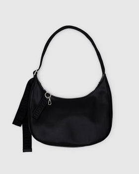 Medium Recycled Leather Crescent Bag U8